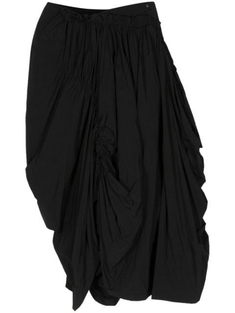 asymmetric draped midi skirt by YOHJI YAMAMOTO