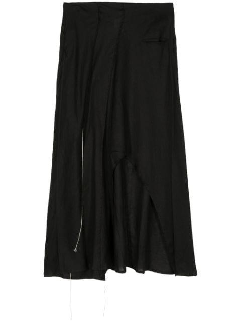 asymmetric linen skirt by YOHJI YAMAMOTO