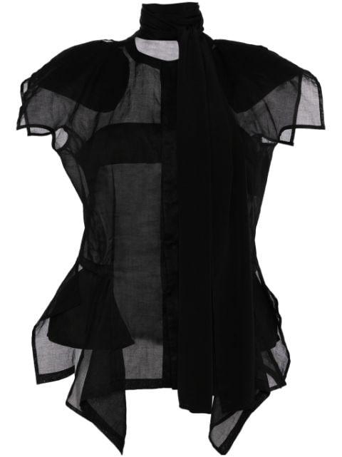 asymmetric silk top by YOHJI YAMAMOTO