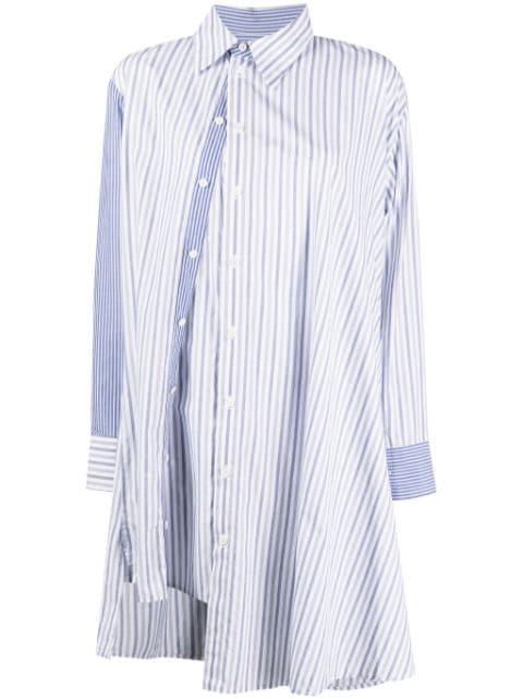 asymmetric striped cotton shirt by YOHJI YAMAMOTO