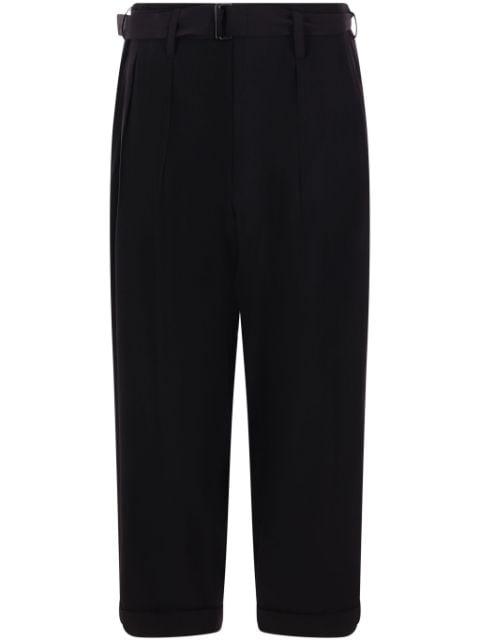 belted wool trousers by YOHJI YAMAMOTO