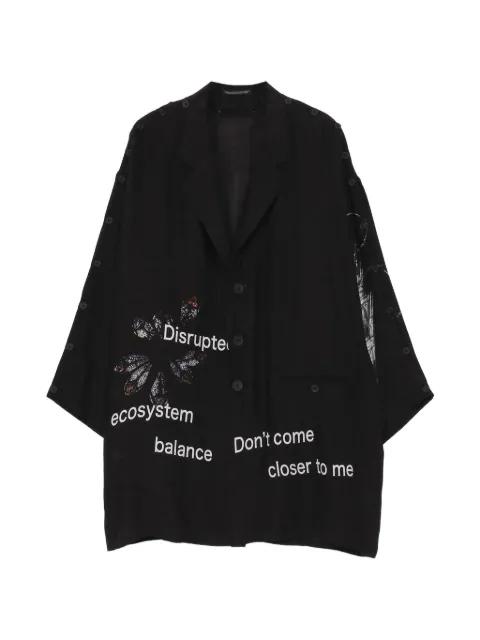 buttoned patterned silk jacket by YOHJI YAMAMOTO