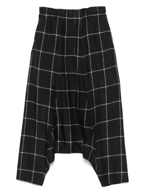 check-pattern drop-crotch trousers by YOHJI YAMAMOTO