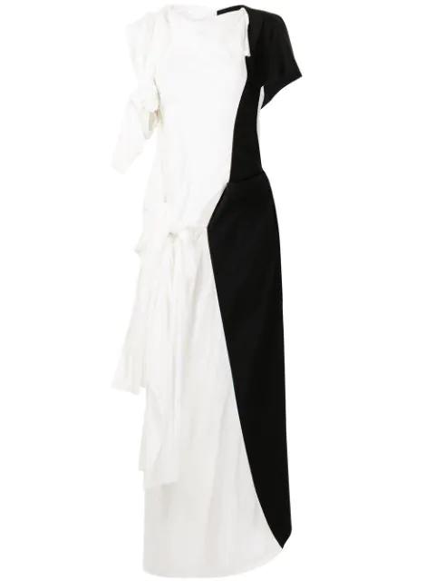 colour-block asymmetric dress by YOHJI YAMAMOTO
