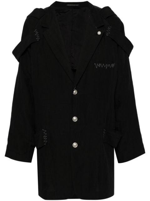 contrast-stitch single-breasted blazer by YOHJI YAMAMOTO