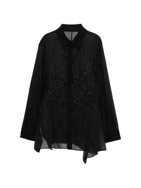 cotton flared-hem shirt by YOHJI YAMAMOTO