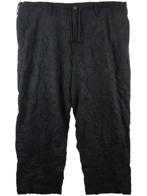 crinkled wool-blend shorts by YOHJI YAMAMOTO