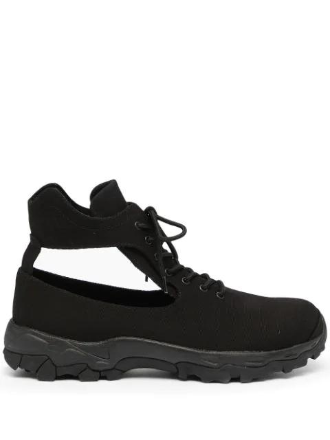 cut-out canvas high-top sneakers by YOHJI YAMAMOTO