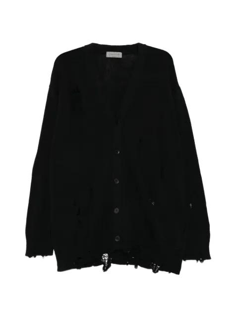 distressed button-up cardigan by YOHJI YAMAMOTO