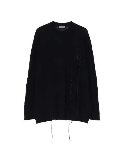 distressed crew-neck sweater by YOHJI YAMAMOTO