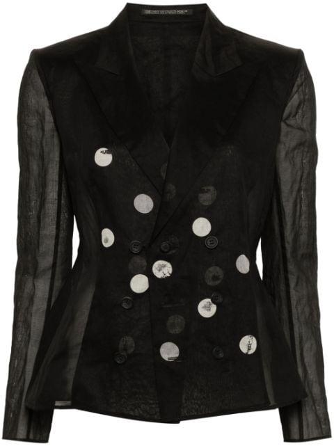double-breasted semi-sheer blazer by YOHJI YAMAMOTO