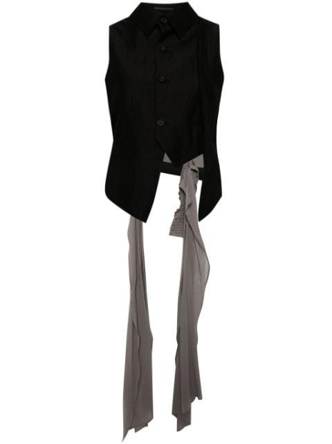 draped-detail asymmetric waistcoat by YOHJI YAMAMOTO