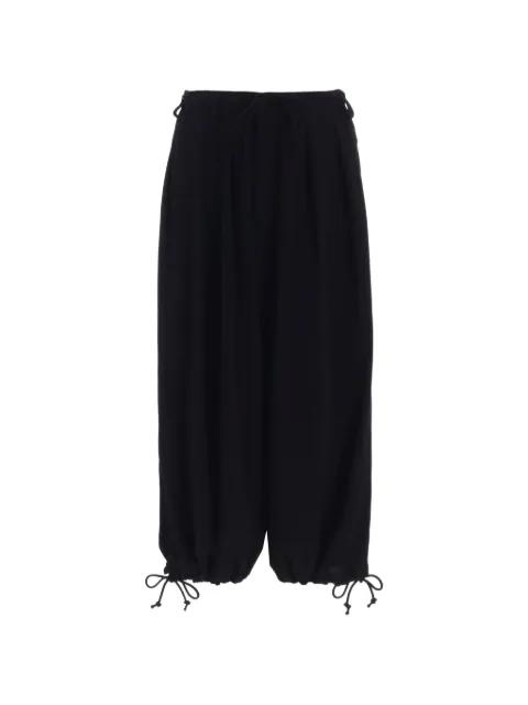 drawstring-hem pleated trousers by YOHJI YAMAMOTO
