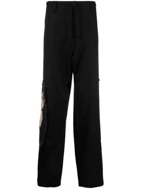 drawstring straight-leg trousers by YOHJI YAMAMOTO