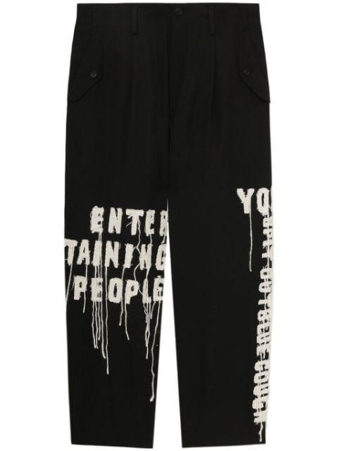 embroidered trousers by YOHJI YAMAMOTO