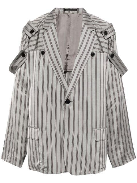 epaulette-detail pinstripe blazer by YOHJI YAMAMOTO