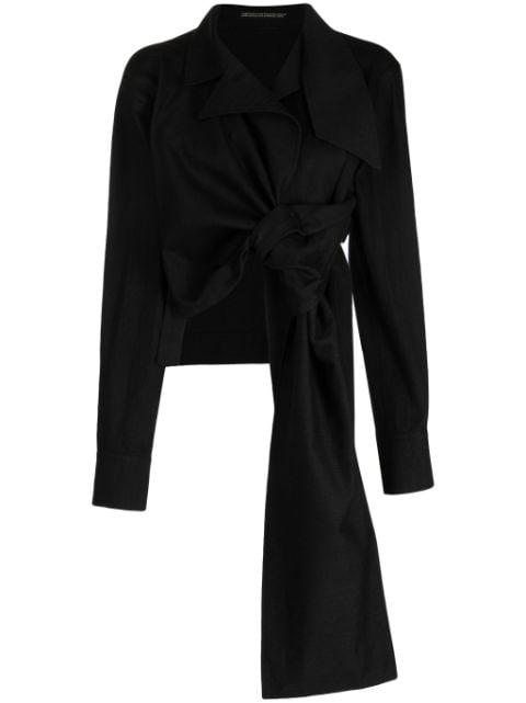 gathered cropped cotton jacket by YOHJI YAMAMOTO