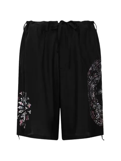 graphic-print drawstring shorts by YOHJI YAMAMOTO
