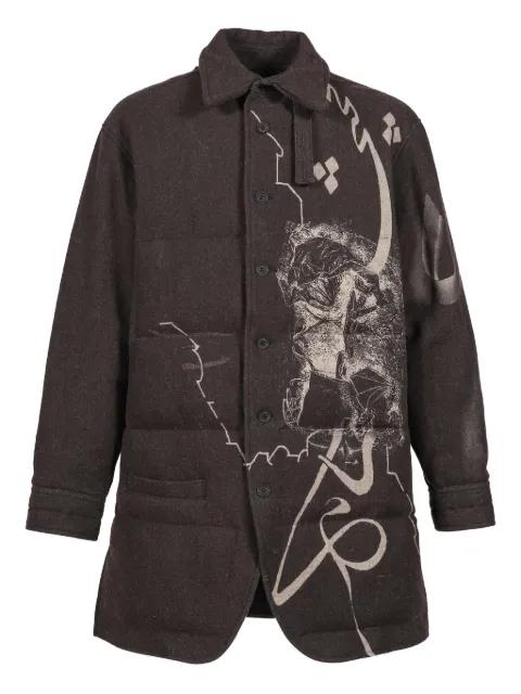 graphic-print padded coat by YOHJI YAMAMOTO