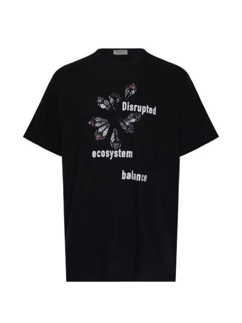 graphic-print short-sleeve cotton T-shirt by YOHJI YAMAMOTO