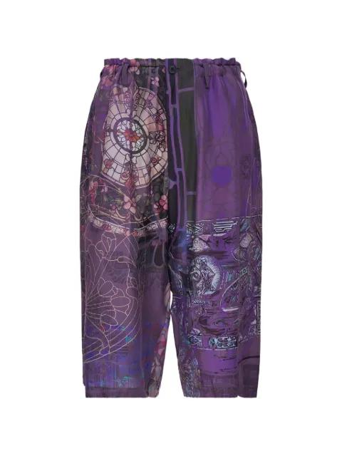 graphic-print silk trousers by YOHJI YAMAMOTO