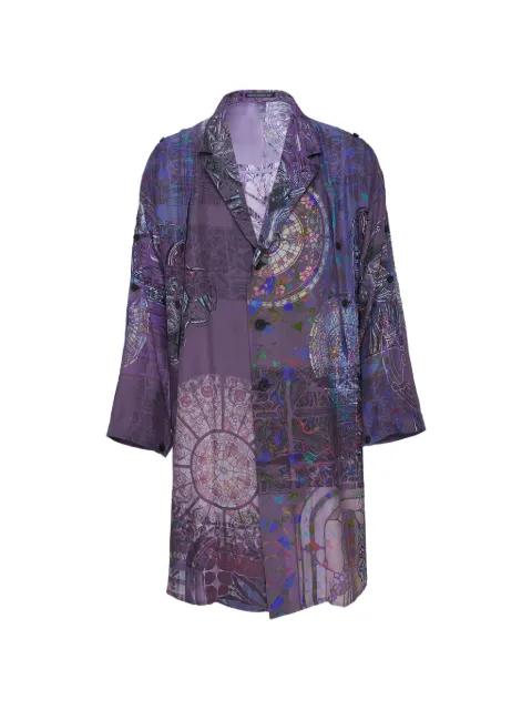 graphic-print single-breasted coat by YOHJI YAMAMOTO
