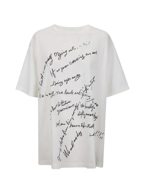 handwriting-print t-shirt by YOHJI YAMAMOTO