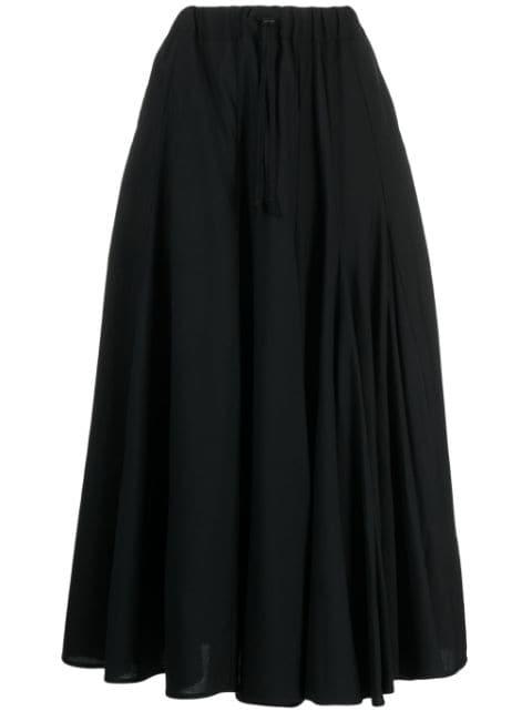 high-waisted wool midi skirt by YOHJI YAMAMOTO