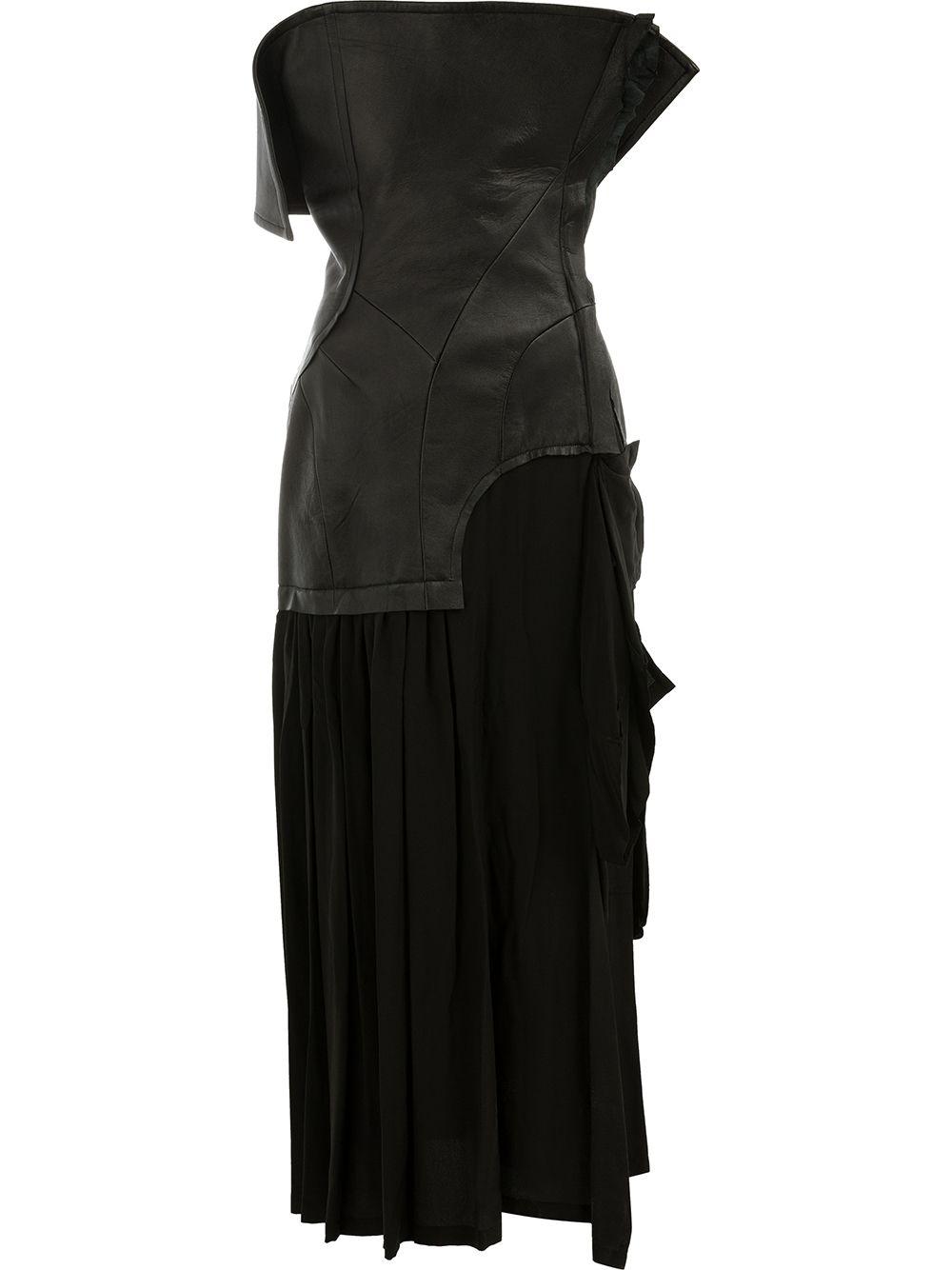 lambskin and silk dress by YOHJI YAMAMOTO