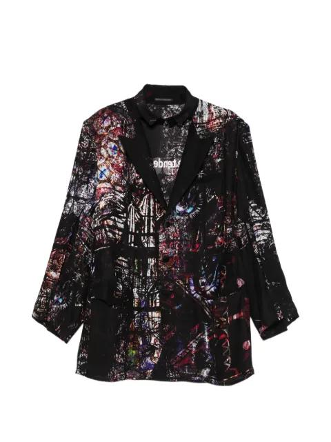 logo-print blazer by YOHJI YAMAMOTO