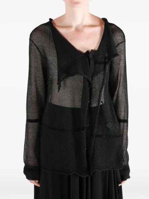 mesh-knit draped cardigan by YOHJI YAMAMOTO