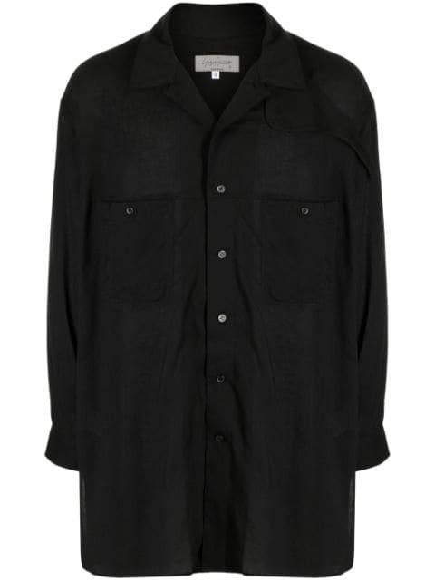 notched-collar button-up shirt by YOHJI YAMAMOTO