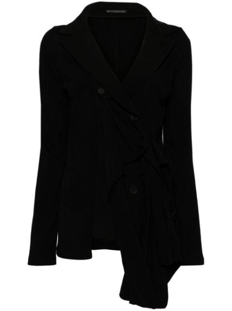 notched-lapels asymmetric blazer by YOHJI YAMAMOTO