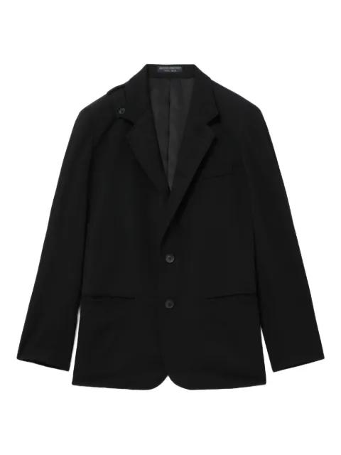 notched shoulder-detail wool blazer by YOHJI YAMAMOTO