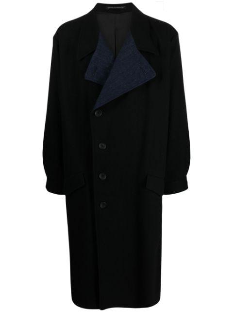 notcheded-lapel felted trench coach by YOHJI YAMAMOTO