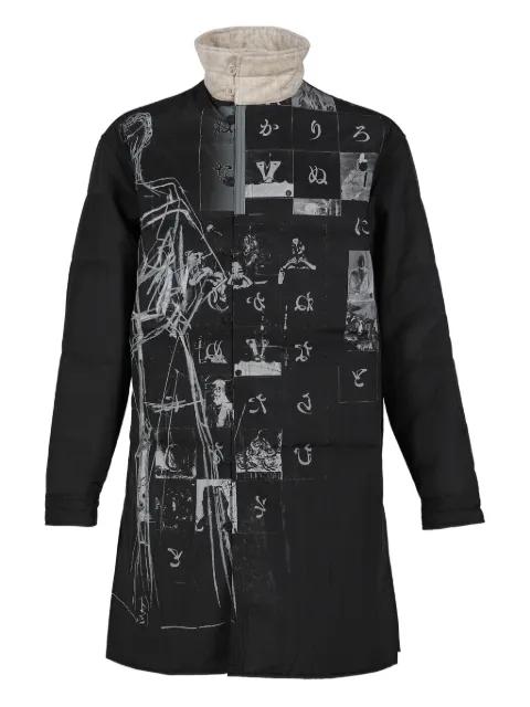 padded graphic coat by YOHJI YAMAMOTO