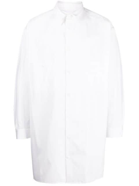 panelled slim-cut cotton shirt by YOHJI YAMAMOTO