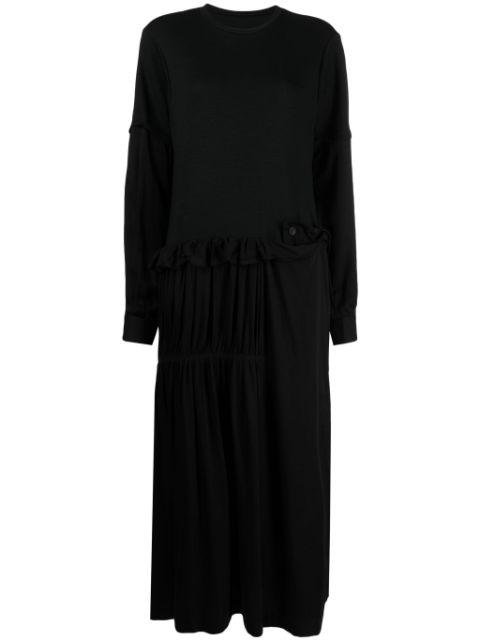 panelled tiered maxi dress by YOHJI YAMAMOTO