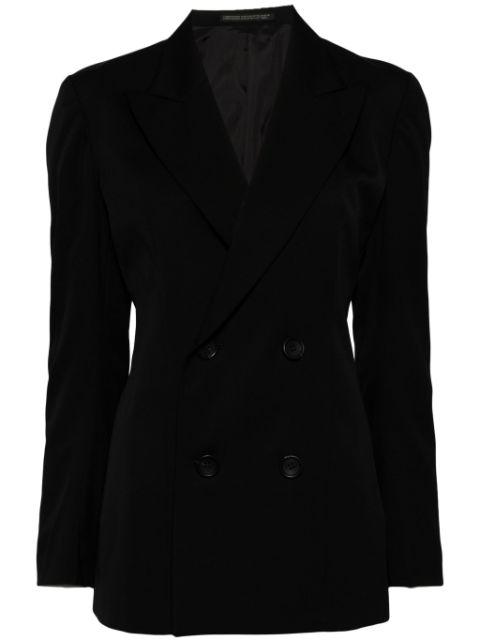 pleat-detail double-breasted blazer by YOHJI YAMAMOTO