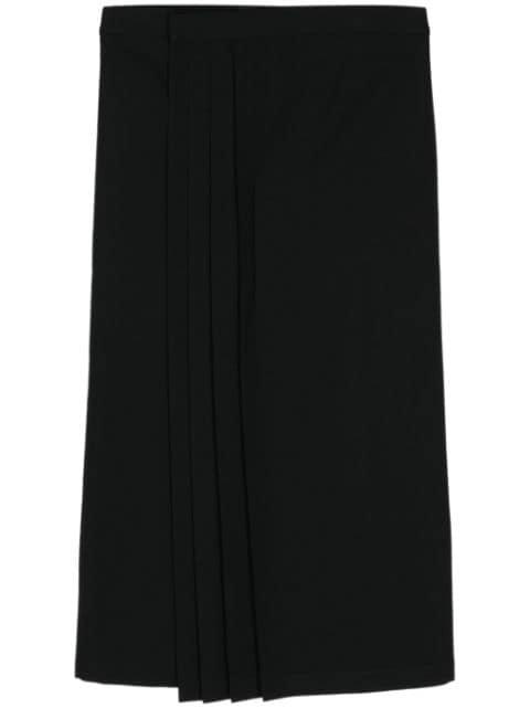 pleated wool midi skirt by YOHJI YAMAMOTO