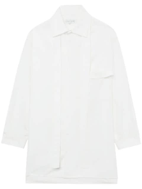 scarf-detail cotton shirt by YOHJI YAMAMOTO