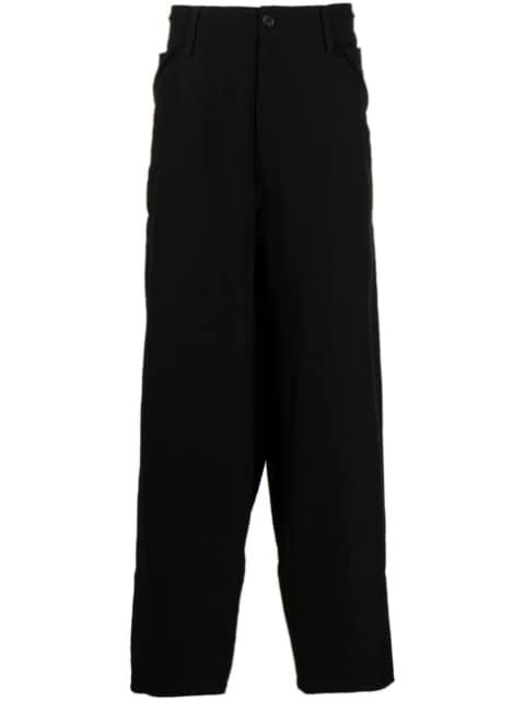 side-buttons cotton-blend trousers by YOHJI YAMAMOTO