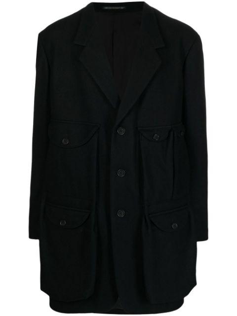 single-breasted fitted coat by YOHJI YAMAMOTO