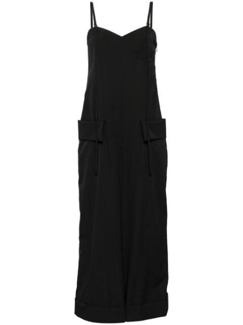 sleeveless wool dungarees by YOHJI YAMAMOTO