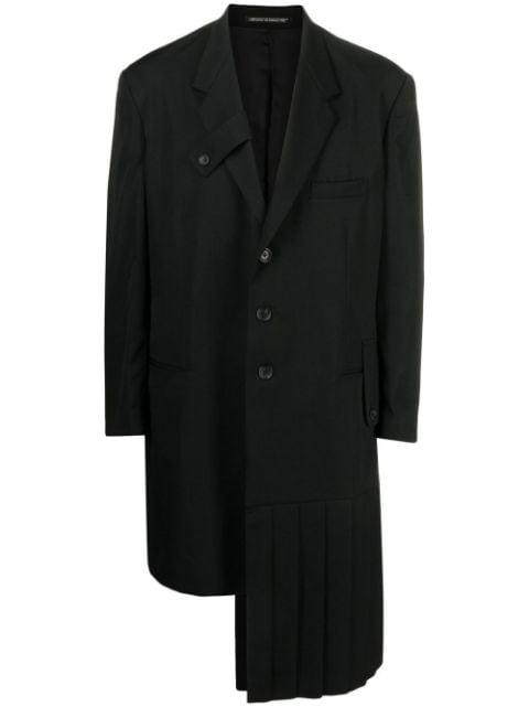 slogan-print single-breasted coat by YOHJI YAMAMOTO