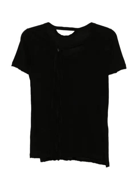 tie-detailing cotton T-shirt by YOHJI YAMAMOTO