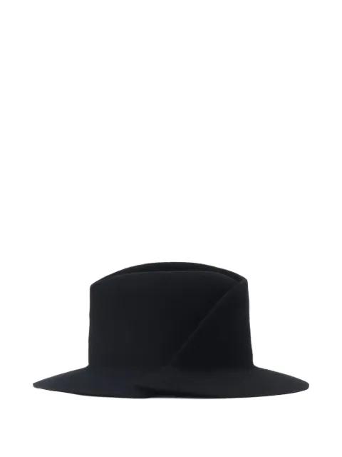 tucked fedora hat by YOHJI YAMAMOTO