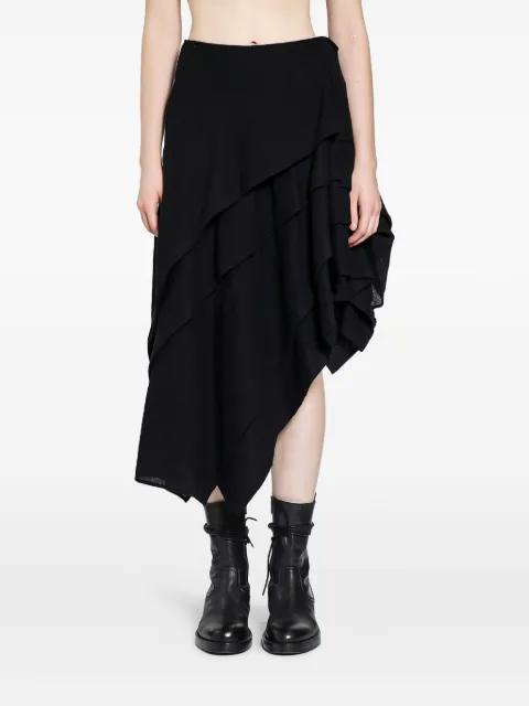 tucked stitched midi skirt by YOHJI YAMAMOTO