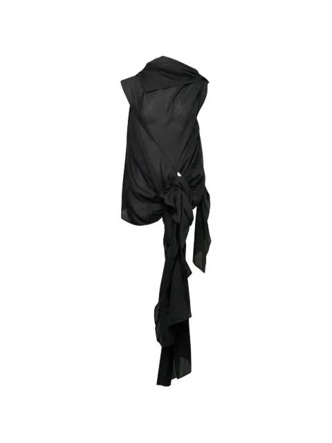 twisted-detail sleeveless blouse by YOHJI YAMAMOTO