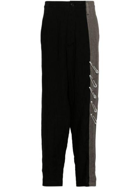 two-tone linen trousers by YOHJI YAMAMOTO